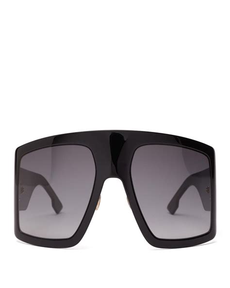 Dior Solight1 Oversized Acetate Sunglasses in Black.